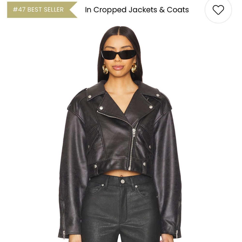 Blank NYC Black Leather Jacket cropped